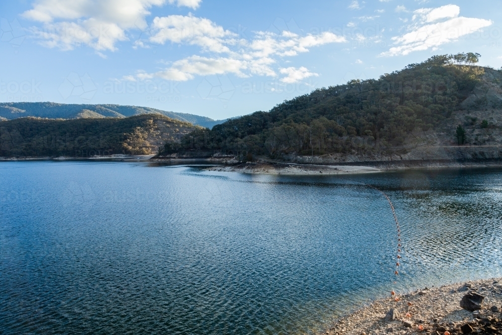 Beautiful lake scenery of Talbingo Dam part of the snowy mountains hydro electric scheme - Australian Stock Image