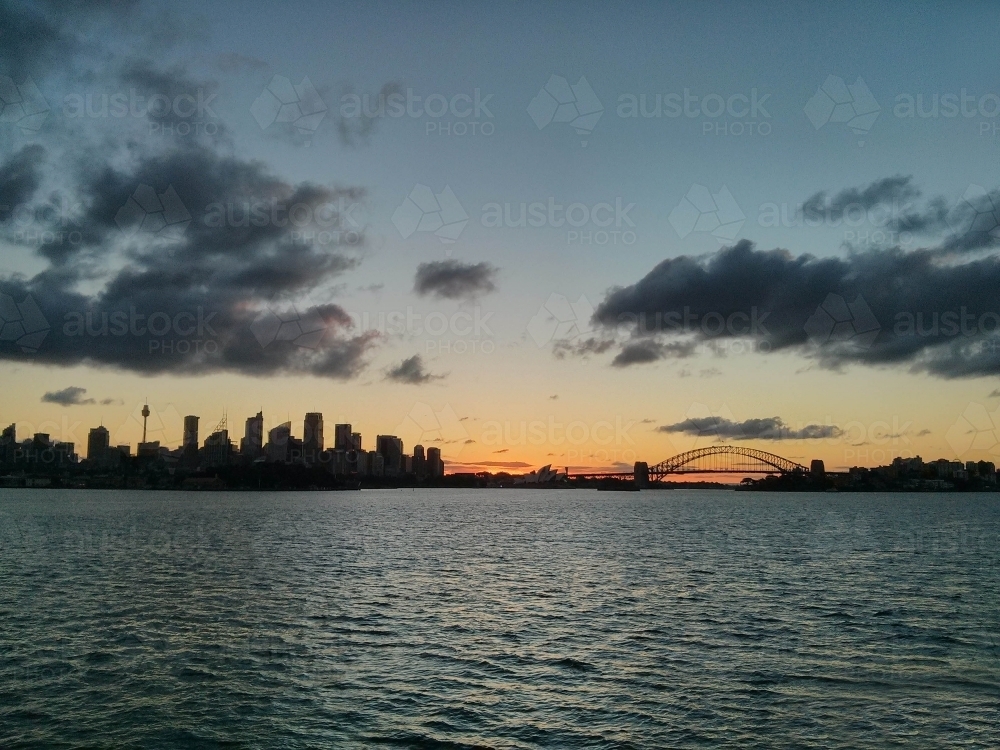 Beautiful Sydney harbour sunset view - Australian Stock Image