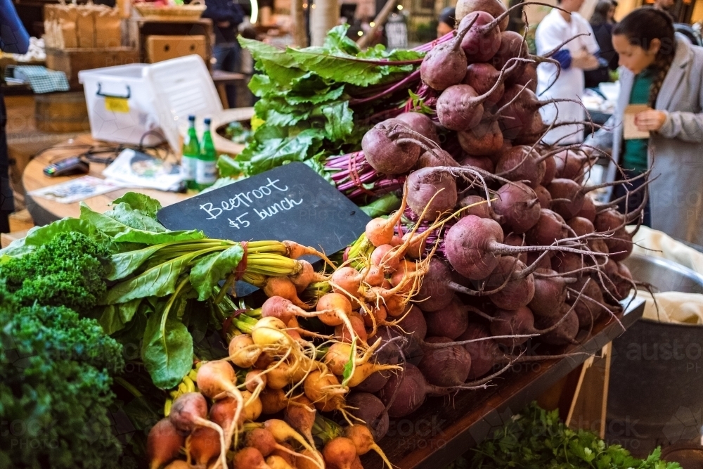 Beetroots for sale at the markets - Australian Stock Image