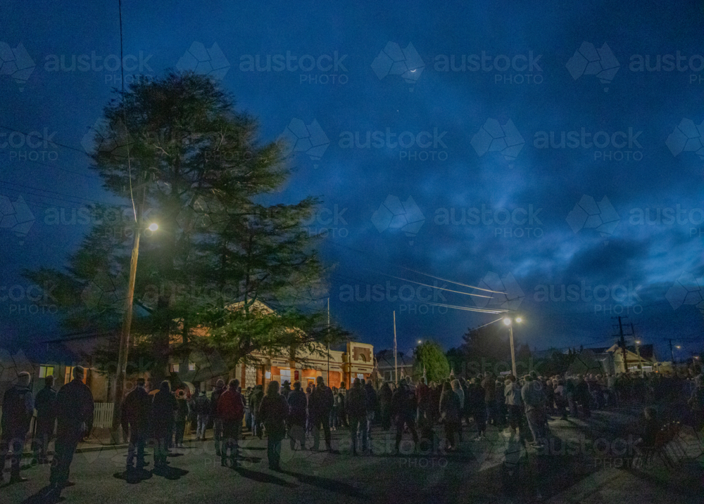 Before dawn on an Anzac Day morning - Australian Stock Image