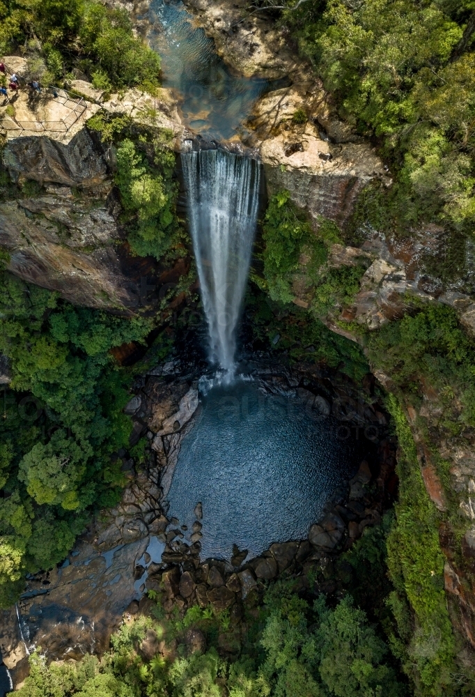 Belmore Falls is a plunge waterfall with three drops on the Barrengarry Creek - Australian Stock Image