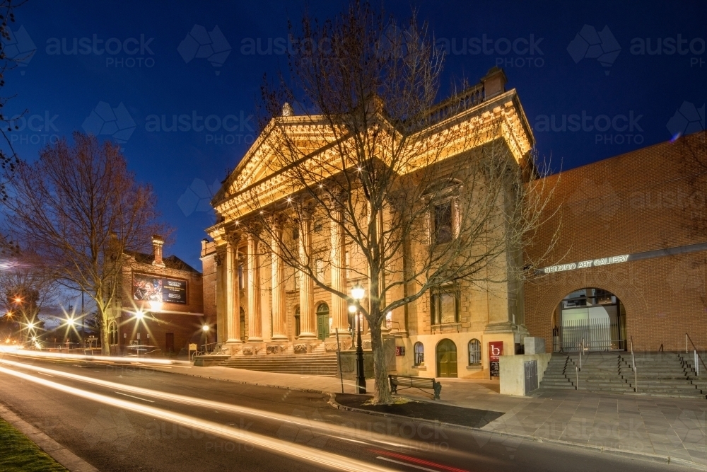 Bendigo Art Gallery at Night - Australian Stock Image