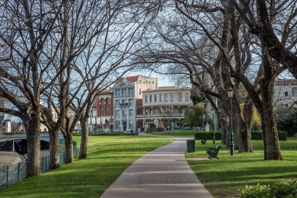 Bendigo through the Trees - Australian Stock Image