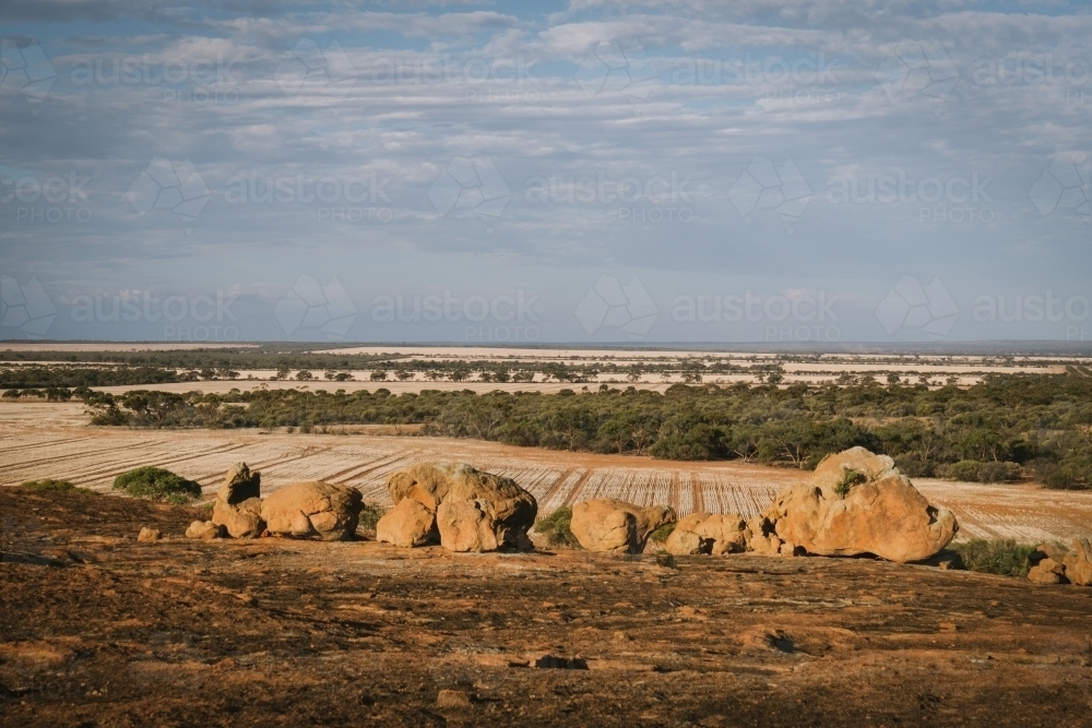 Beringbooding Rock in the Eastern Wheatbelt in Western Australia - Australian Stock Image