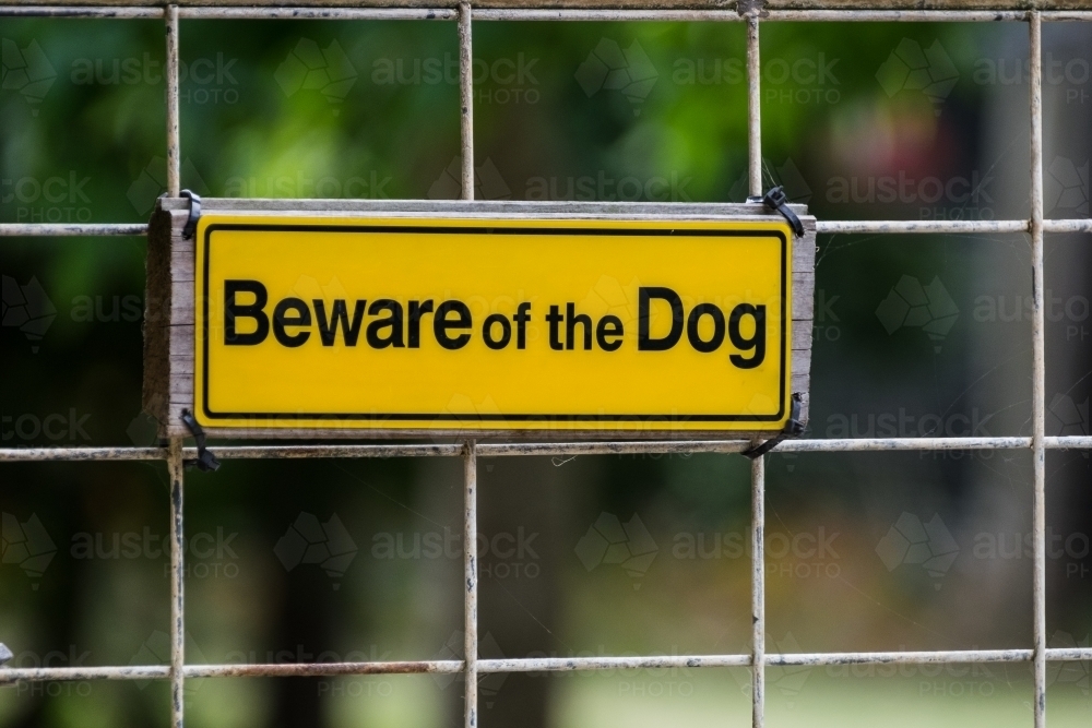 Beware of the dog - Australian Stock Image