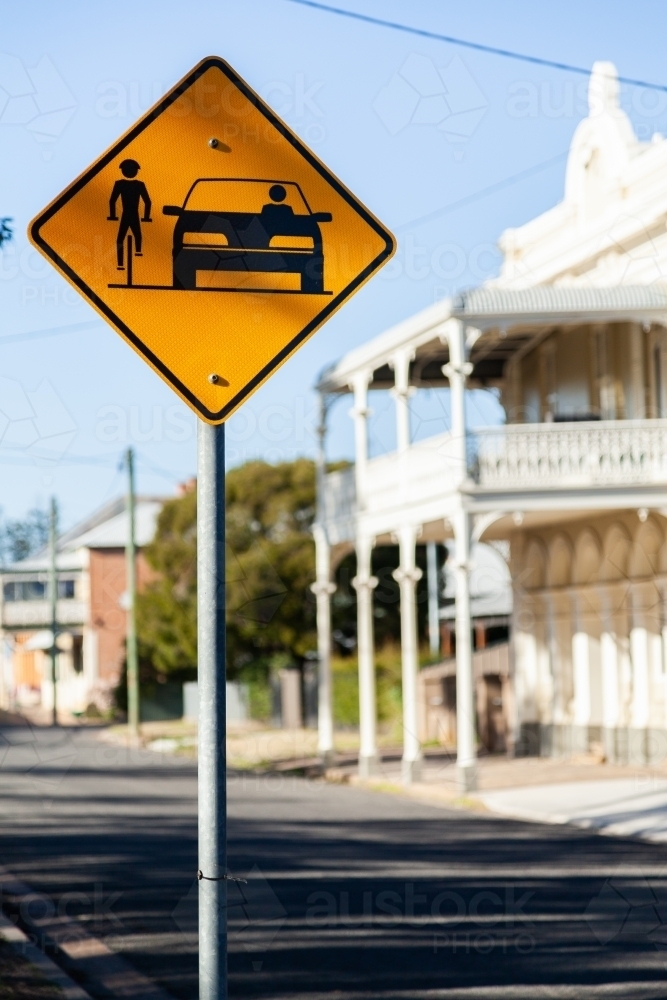 Bicycle Path Sign - Share the Road Symbol - Australian Stock Image