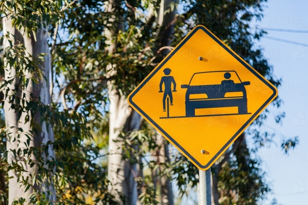 Bicycle Path Sign - Share the Road Symbol - Australian Stock Image