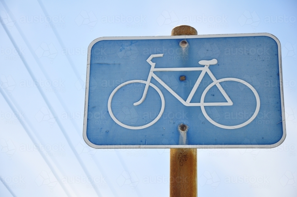 Bicycle sign - Australian Stock Image