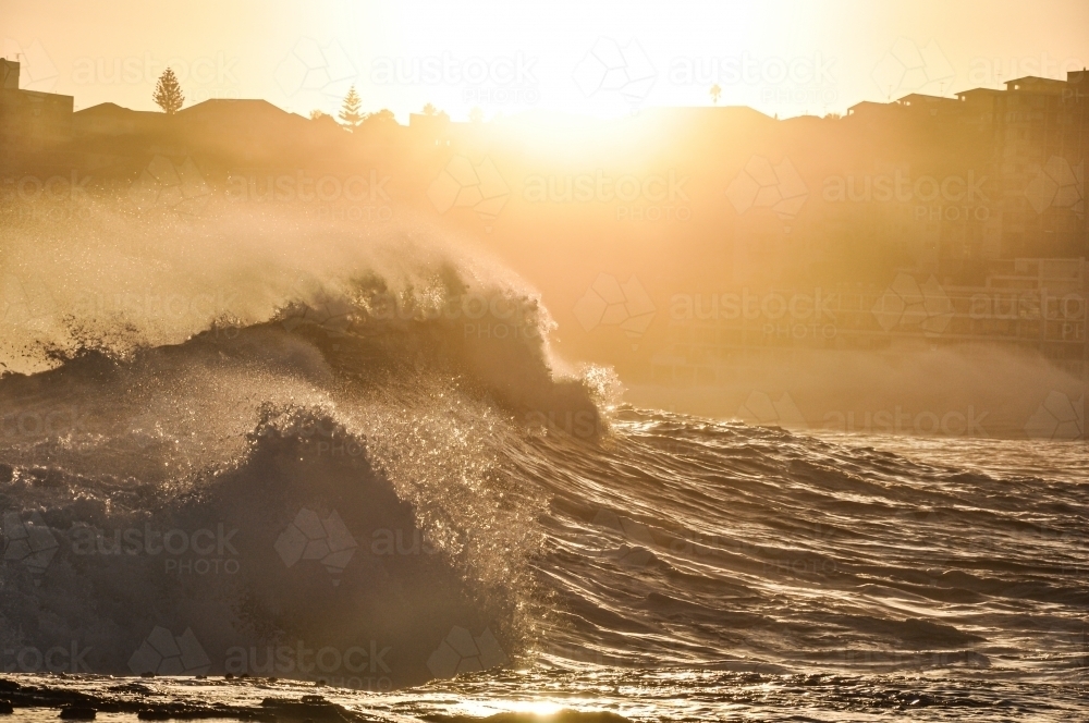 Big wave with spray - Australian Stock Image