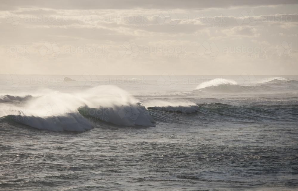 big waves and sea spray - Australian Stock Image