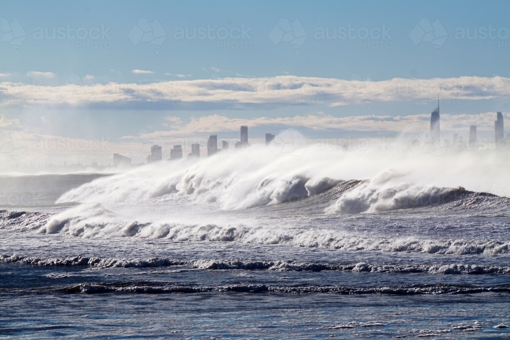 Big waves rolling in - Australian Stock Image