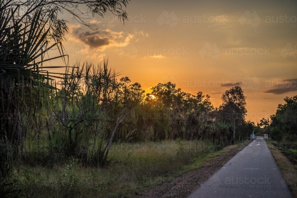 Bike path at sunset - Australian Stock Image