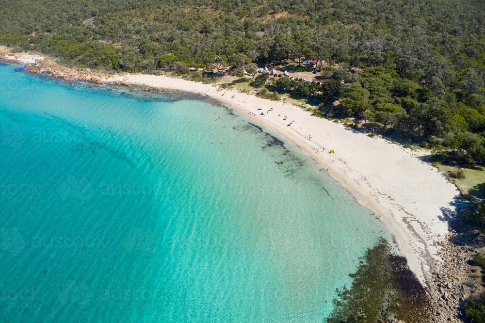 Bird's eye view of Meelup Beach, Dunsborough, Western Australia - Australian Stock Image