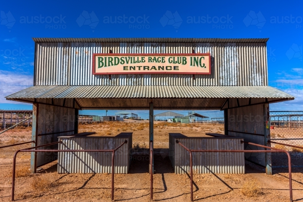 Birdsville race club entrance - Australian Stock Image
