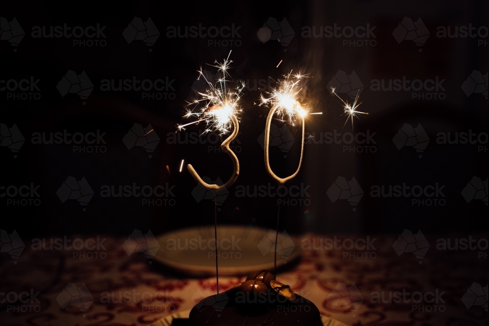 Birthday Sparklers - Australian Stock Image