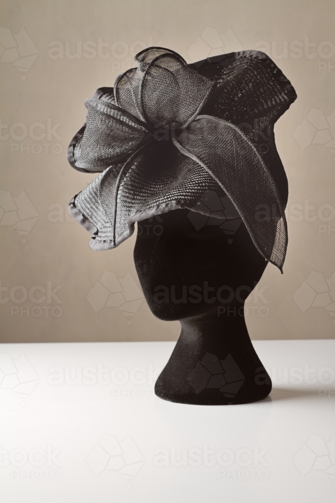 Black ladies dress accessory hat for spring racing carnival - Australian Stock Image