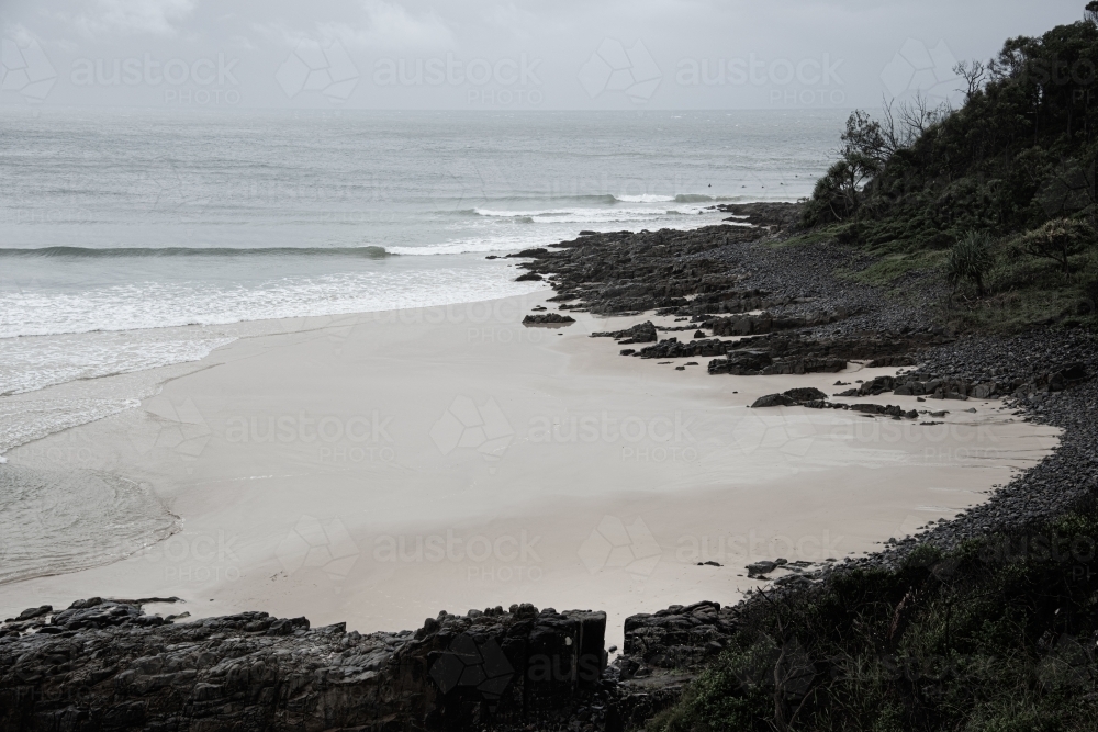 black rocky coastline - Australian Stock Image