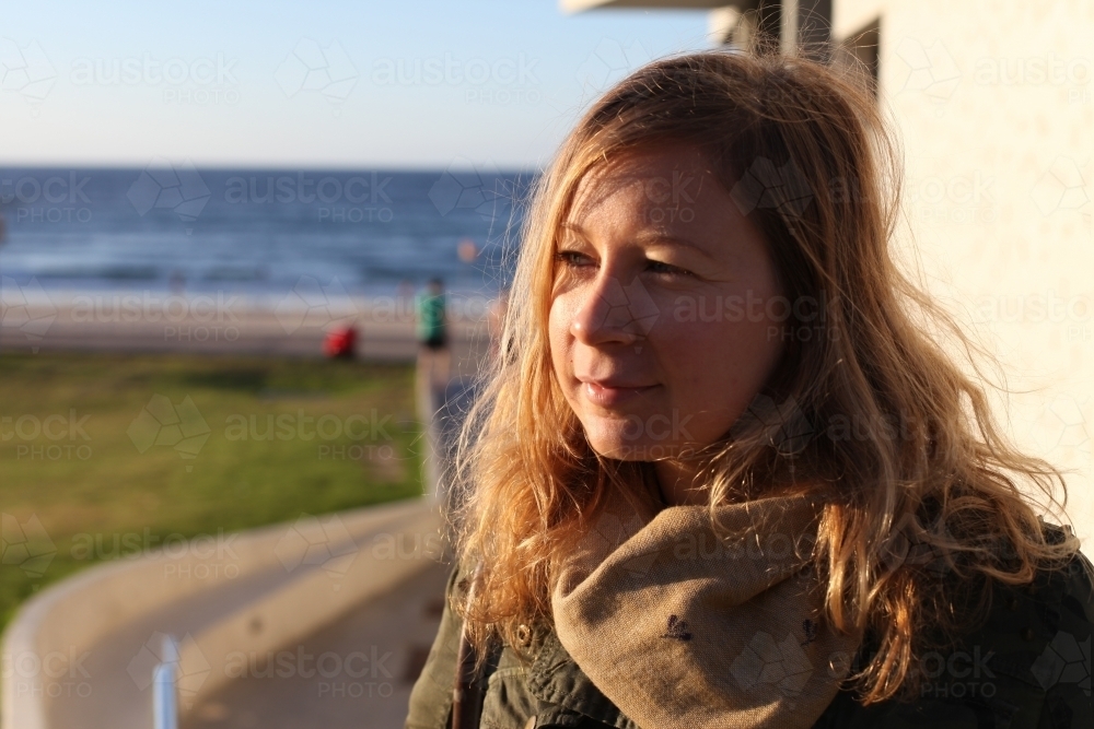 Blonde girl by the beach - Australian Stock Image