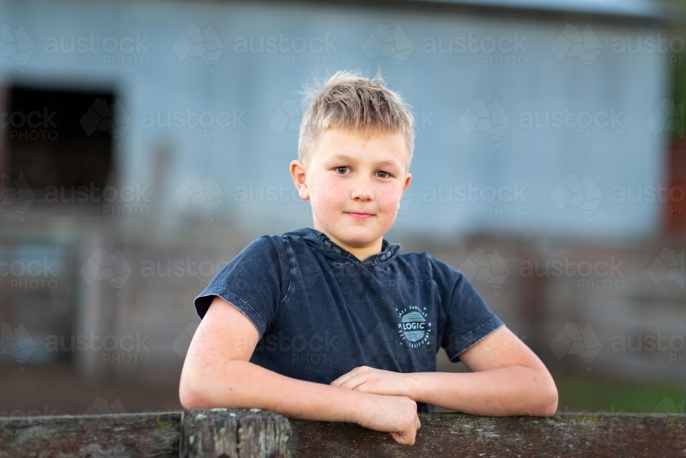 Blonde kid with attitude - Australian Stock Image