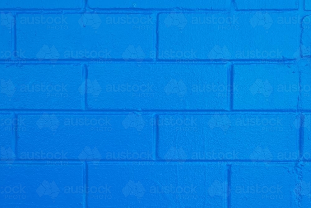 blue brick wall - Australian Stock Image