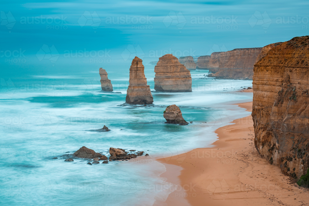 Blue morning at Twelve apostles - Australian Stock Image