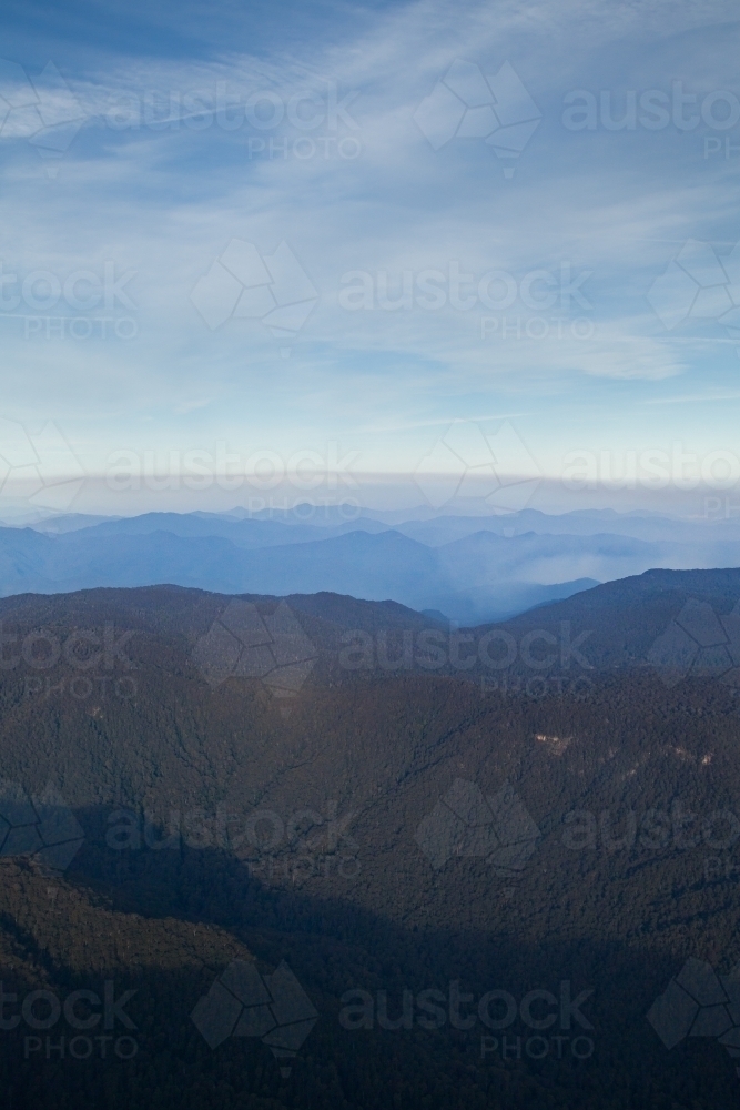 Blue mountains fading into distance - Australian Stock Image