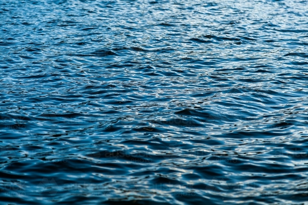 Image of Blue water with wind ruffled ripples making texture - Austockphoto