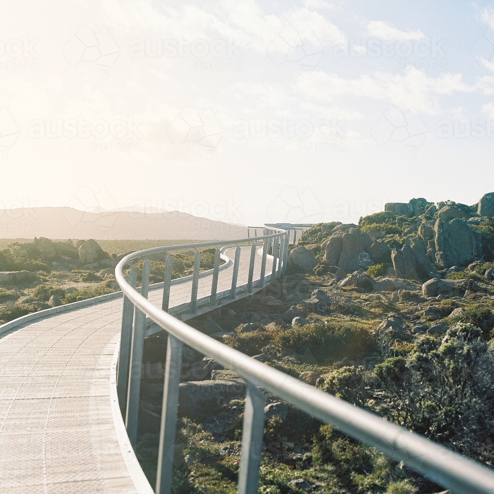 Boardwalk Curving into the Distance - Australian Stock Image