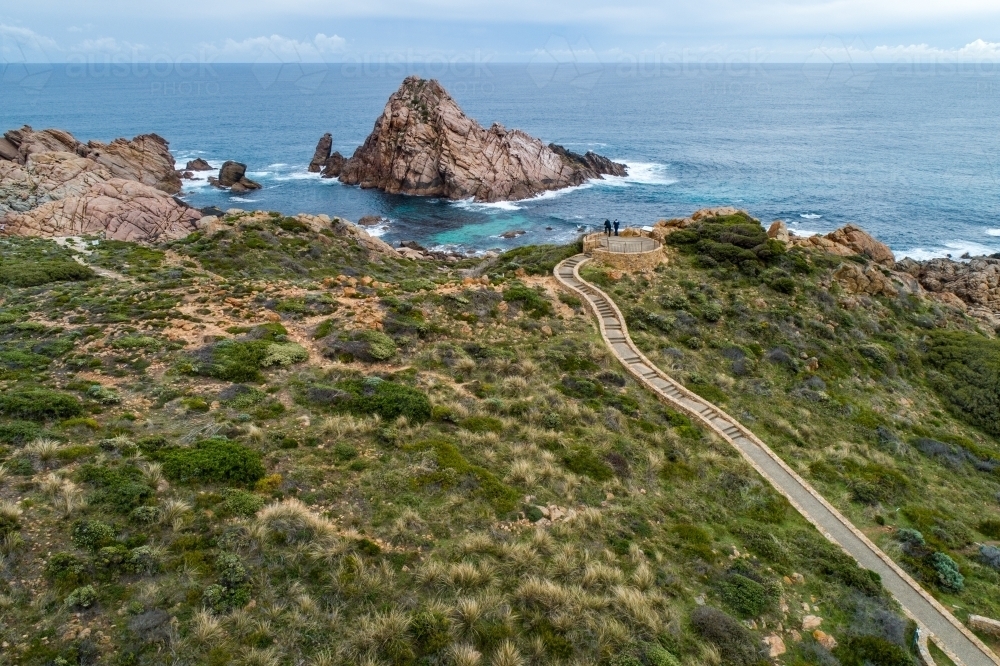 Boardwalk leading to Sugarloaf Rock along the coast of Western Australia - Australian Stock Image