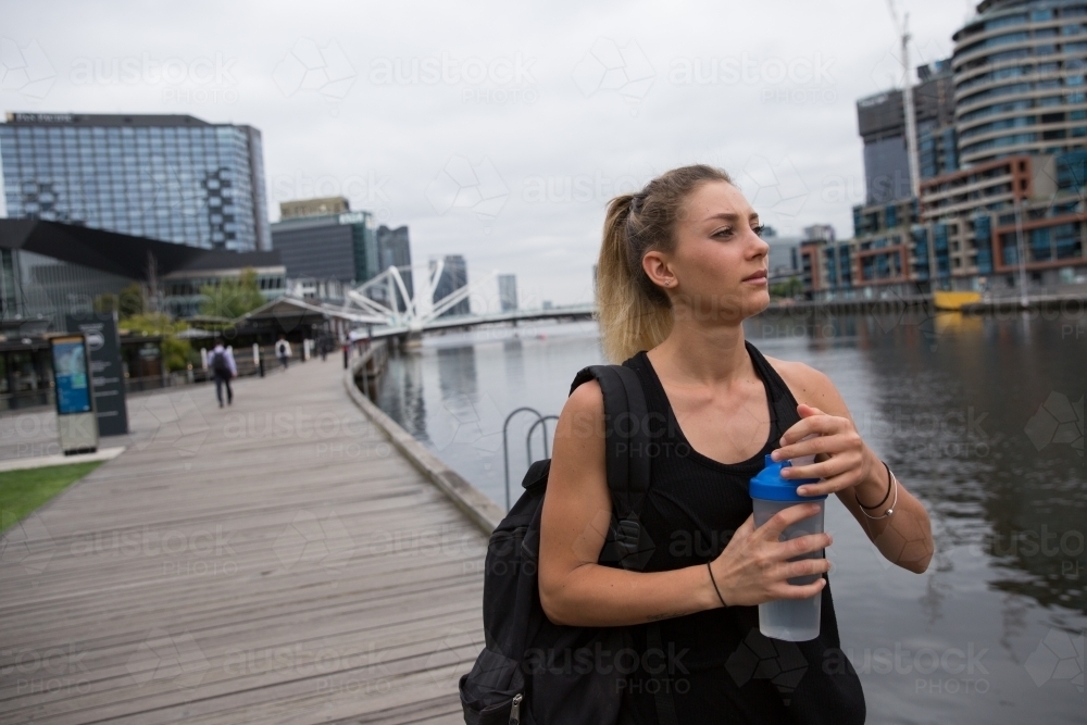 Boardwalk Southbank to City - Australian Stock Image