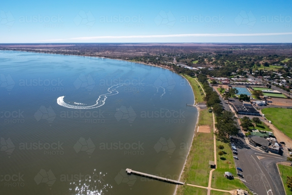 Boat on Lake Bonney - Australian Stock Image