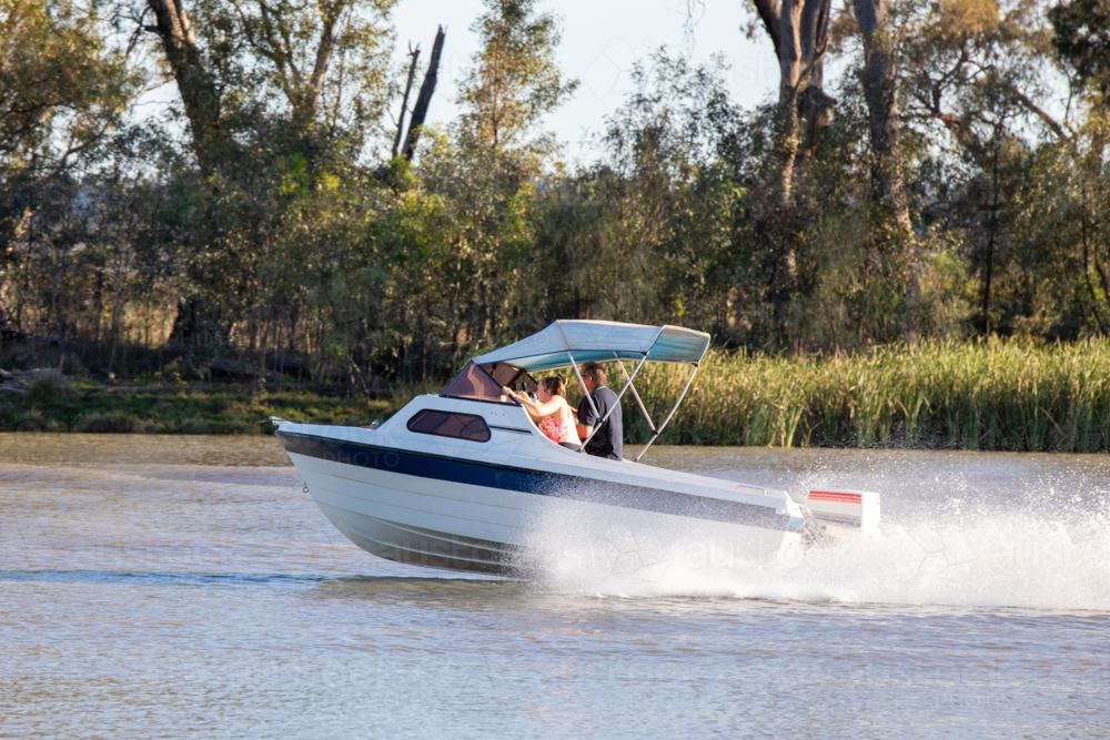Boat on river - Australian Stock Image