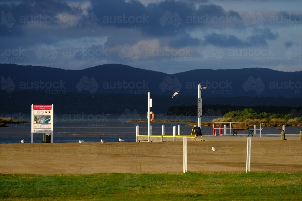 Boat Ramp on Mallacoota Inlet - Australian Stock Image