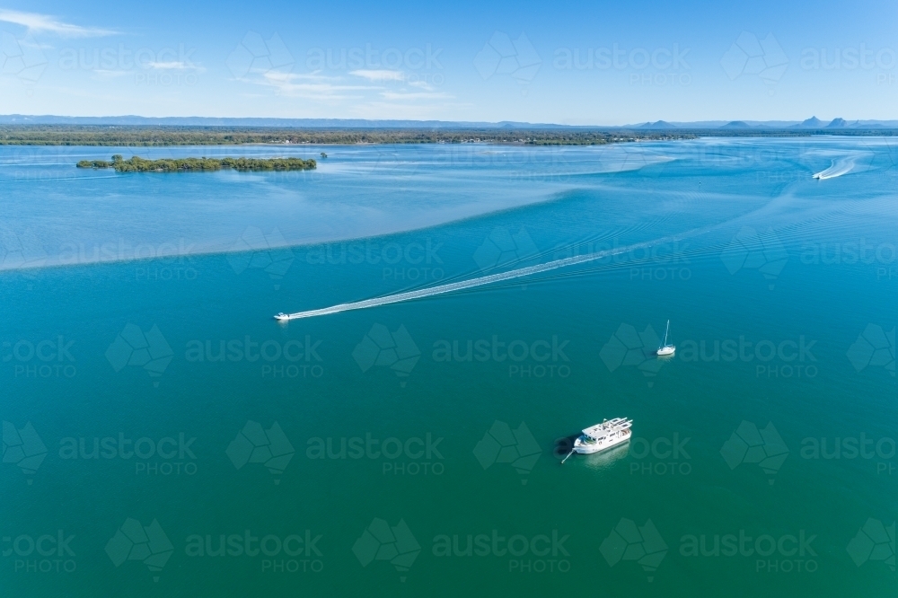 Boating on Pumicestone Passage. - Australian Stock Image