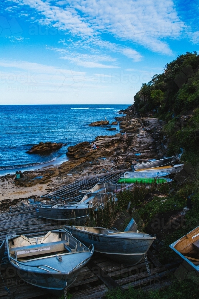 Boats parked by the water - Australian Stock Image