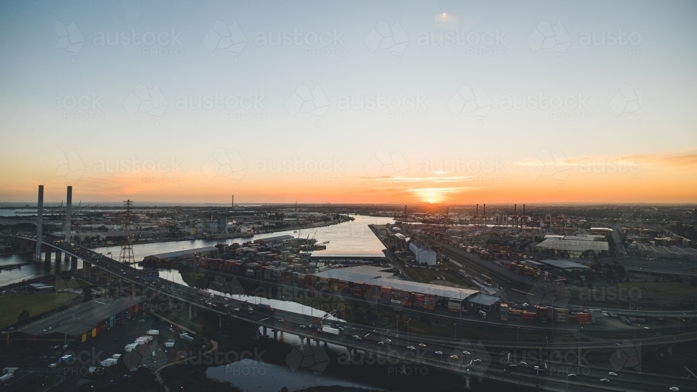 Bolte Bridge at sunset - Australian Stock Image