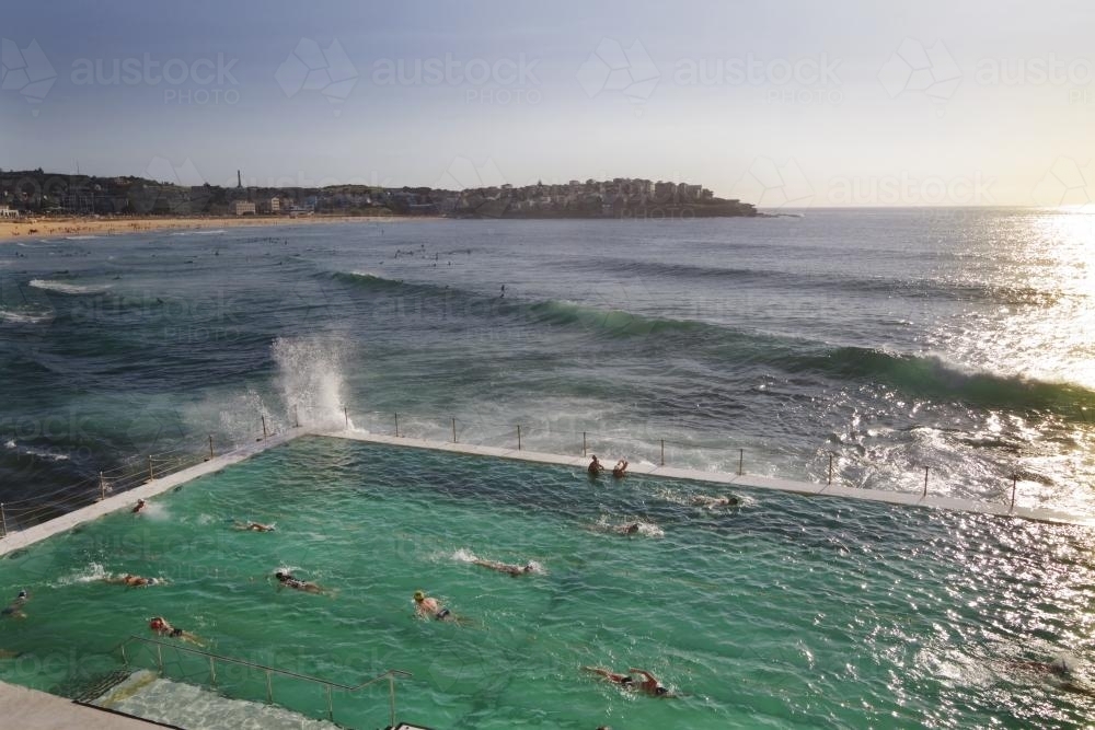 Bondi Baths at sunrise - Australian Stock Image