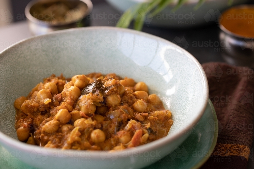 Bowl of Chickpea Curry - Australian Stock Image