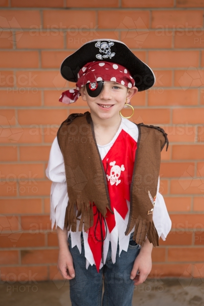 Boy dressed as a pirate - Australian Stock Image