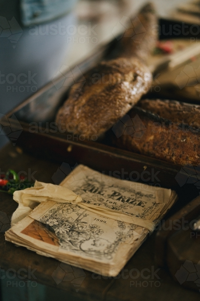 bread and books - Australian Stock Image