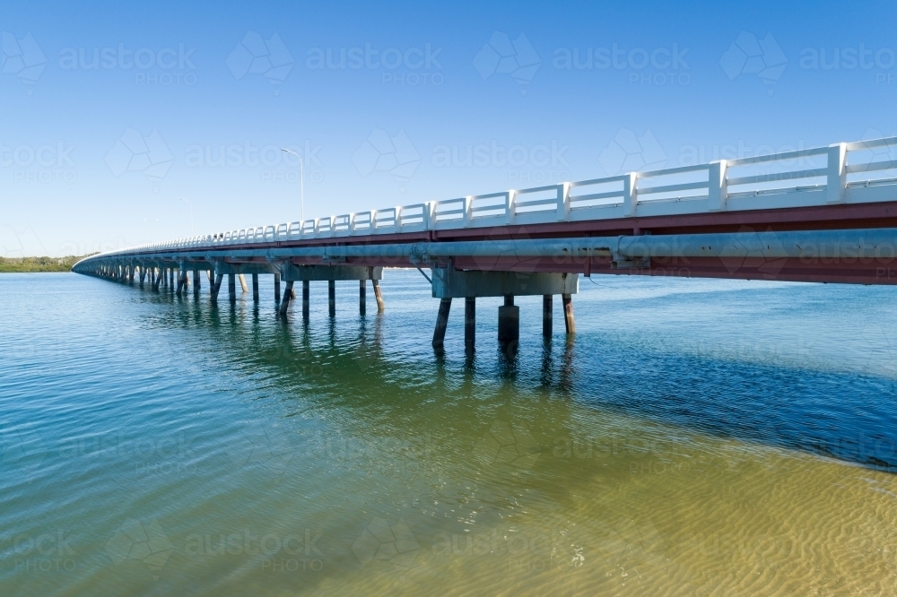 Bribie island Bridge and Pumicestone Passage. - Australian Stock Image