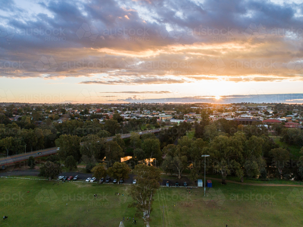 Bridge over the Macquarie River in Dubbo city in the Orana Region of New South Wales - Australian Stock Image