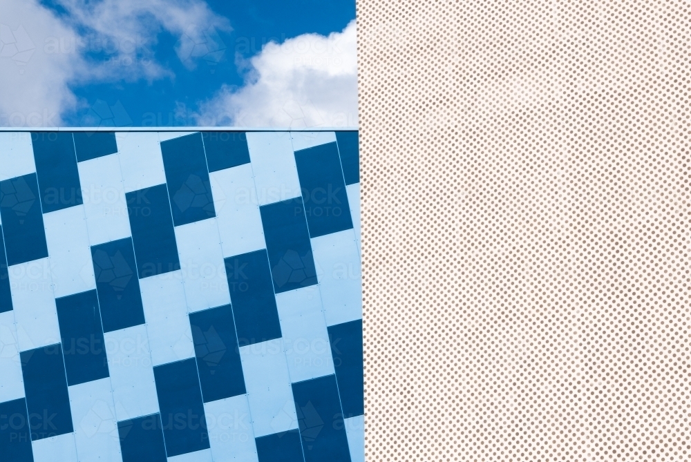 Bright blue building facade - Australian Stock Image