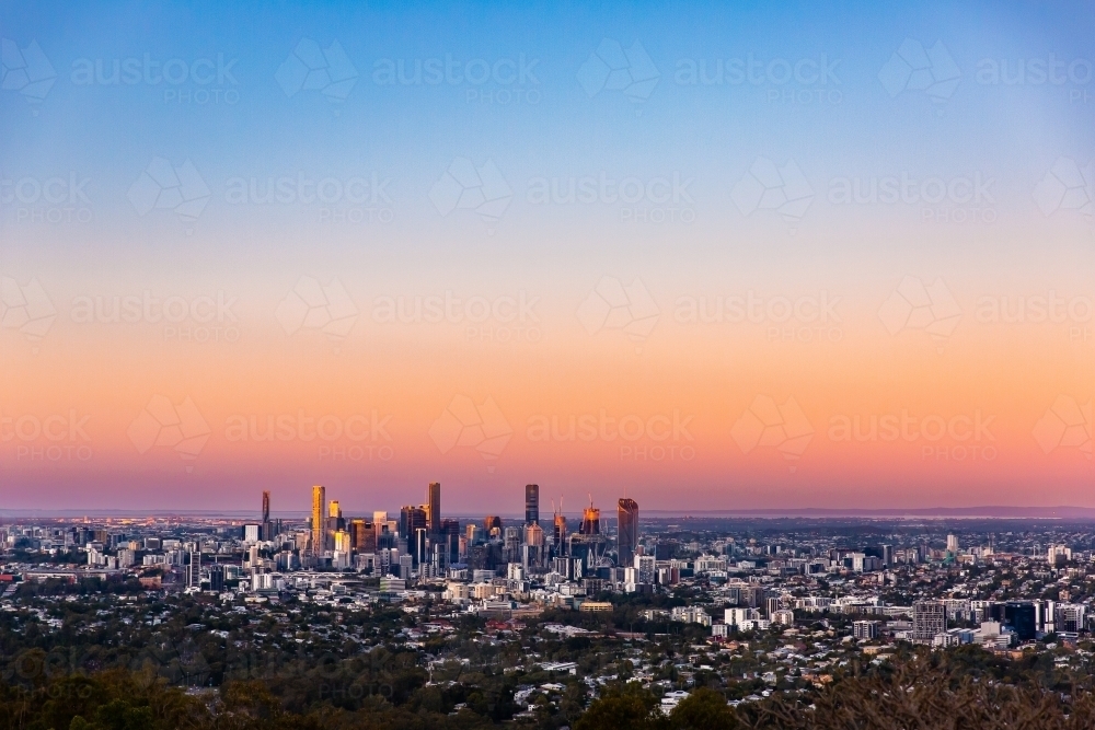 Brisbane city buildings last light - Australian Stock Image