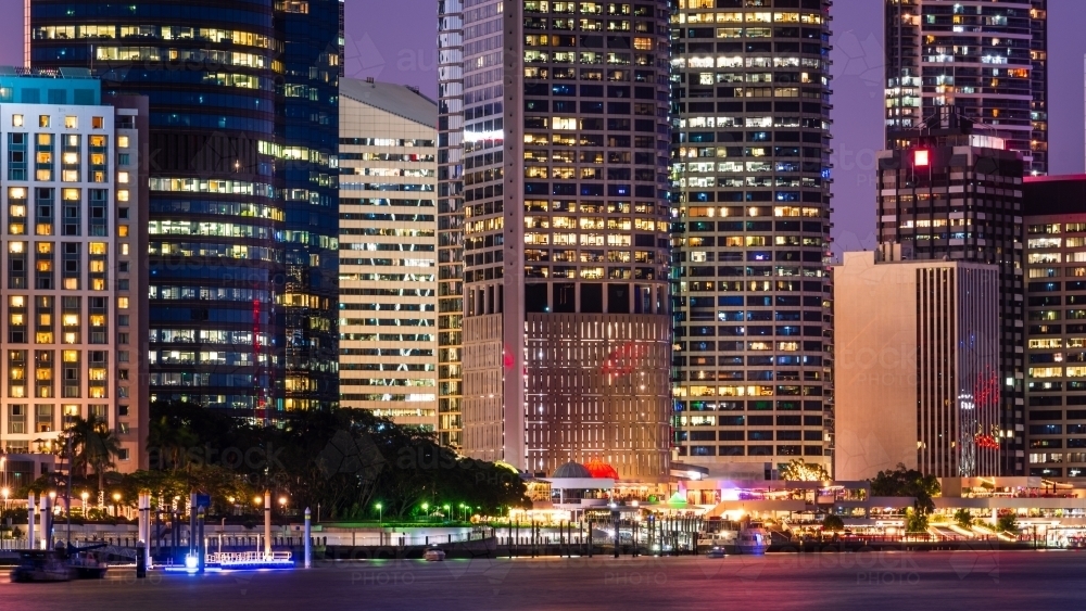 Brisbane City during blue hour - Australian Stock Image