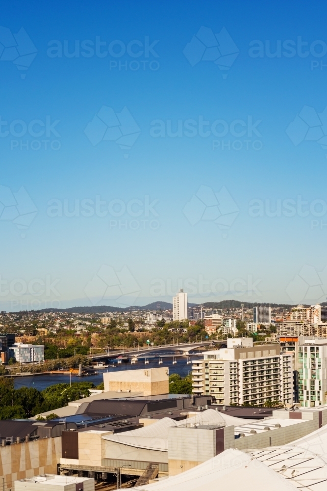 Brisbane city, southbank looking southeast - Australian Stock Image