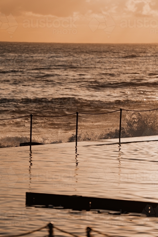 Bronte Ocean Pool (Bronte Baths) at sunrise - Australian Stock Image