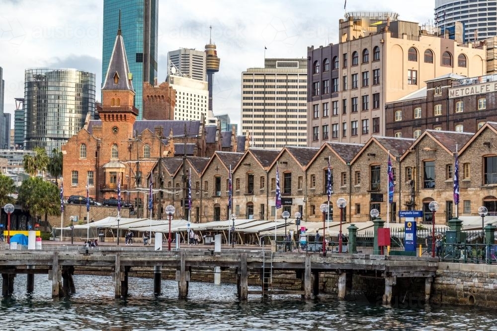 Buildings at The Rocks Sydney urban historical precinct - Australian Stock Image