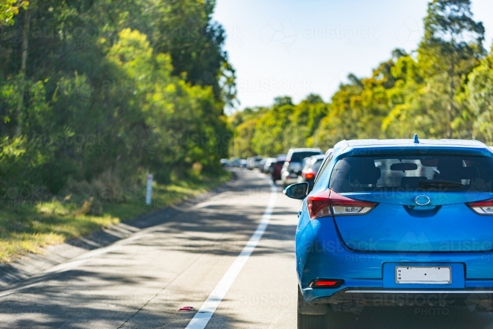 bumper to bumper traffic on new England highway in NSW - Australian Stock Image