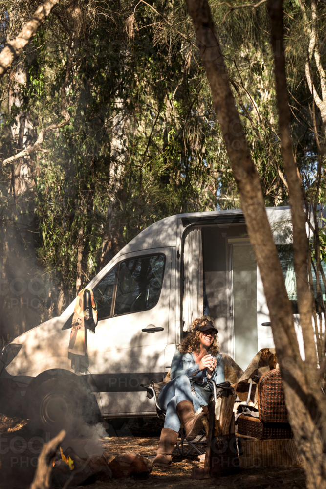Bush Camping - Australian Stock Image